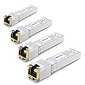 QINIYEK 4-Pack 10G SFP+ to RJ45 Module | 10Gbase-T Transceiver Compatible with Cisco, Ubiquiti, TP-Link, Meraki, Netgear and Open switches | CAT6a/7