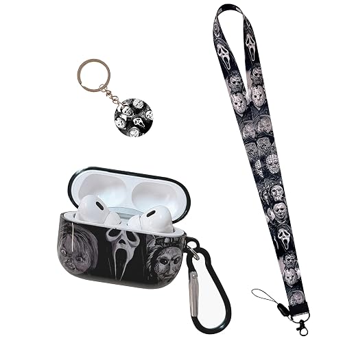 Cool Scream Pattern Pro 3rd Generation Case 2025 with Durable IMD Printing Technology and PET Layer?with Horror Keychain Clip Carabiner