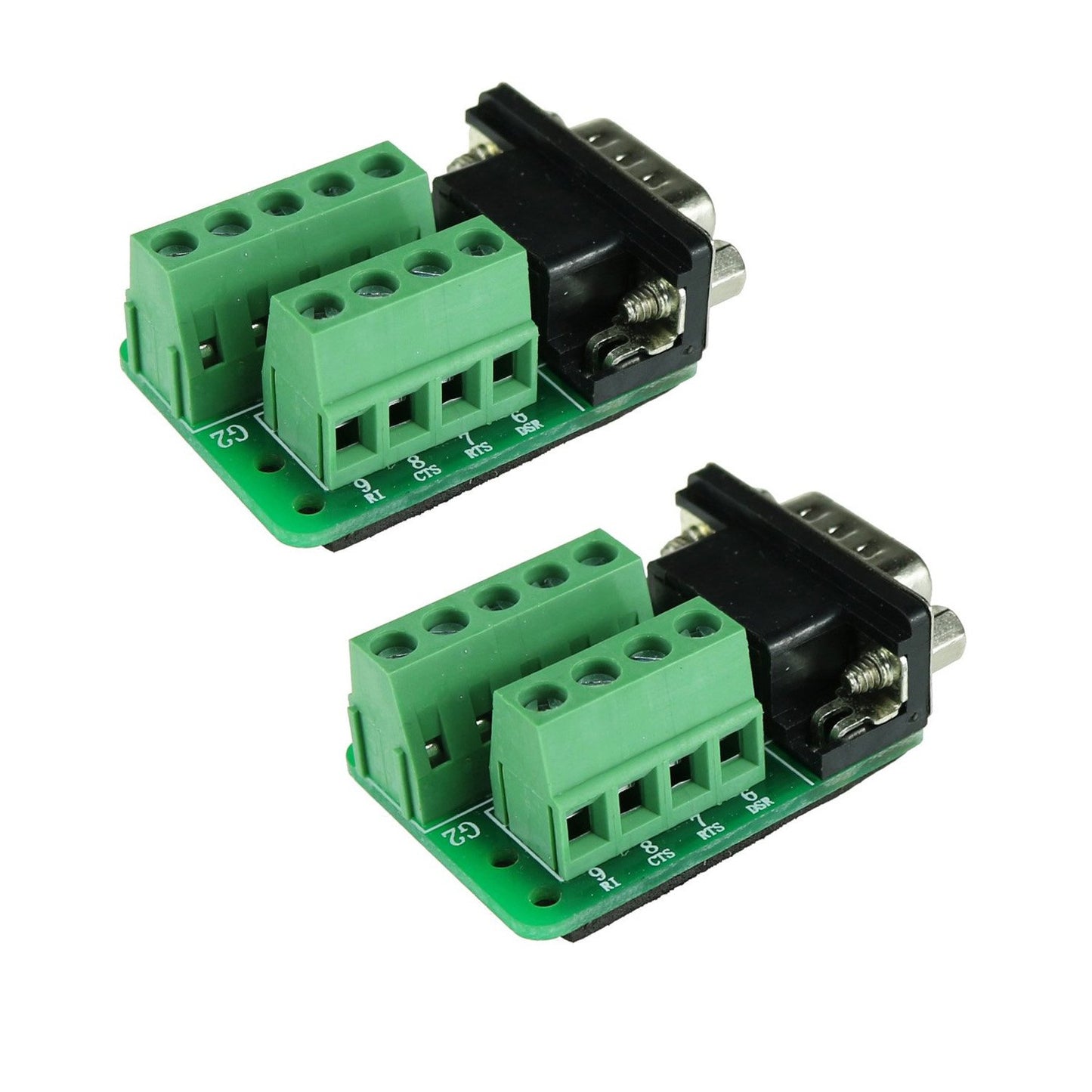 DB9 Breakout Connector Male, RS232 Serial 9 Pin Connector Db9 Terminal (Pack of 2)