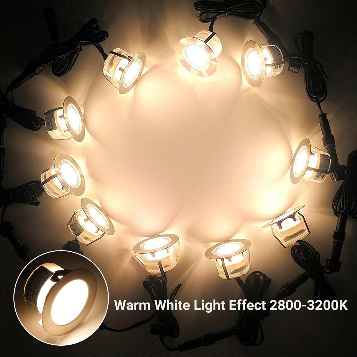 SKYMVAO 6 Pack LED Sauna Explosion Room Light, Sauna Lighting Recessed, Deck Lighting Waterproof IP67, Outdoor Recessed Lights, Low Voltage LED Lights