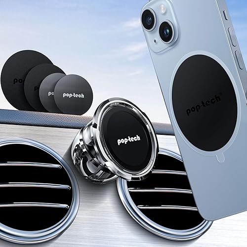 pop-tech Magnetic Car Phone Holder: Adhesive All-Metal Dash Mount for Mercedes Benz GLC/C/E/CLS-Class - Universal Magnet Cell Phone Automobile Cradles