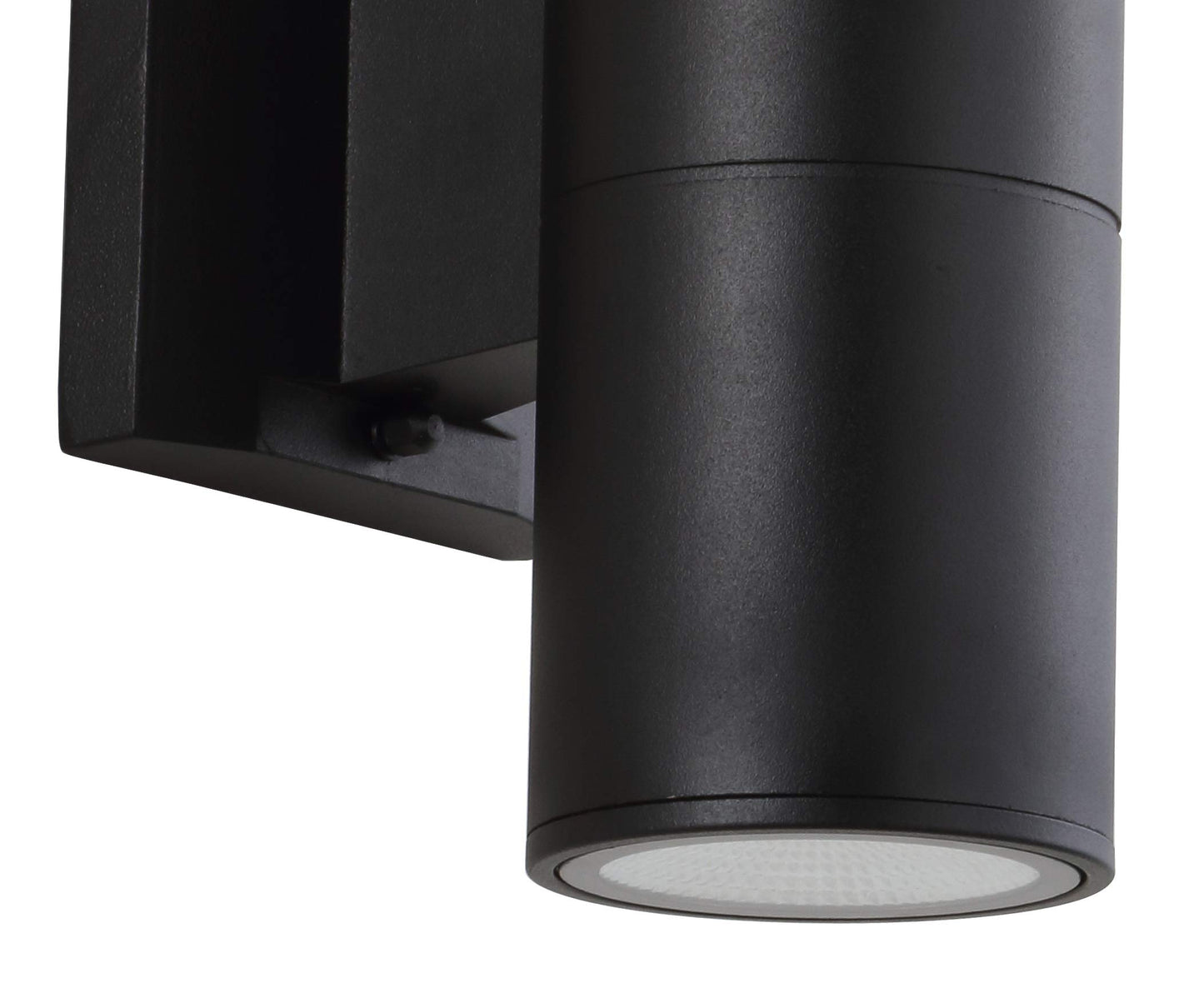 JONATHAN Y 6" Black Modern Outdoor LED Wall Sconce, 2-Light Cylinder Up and Down Light for Porch Patio, Metal Exterior Fixture with Glass Shade