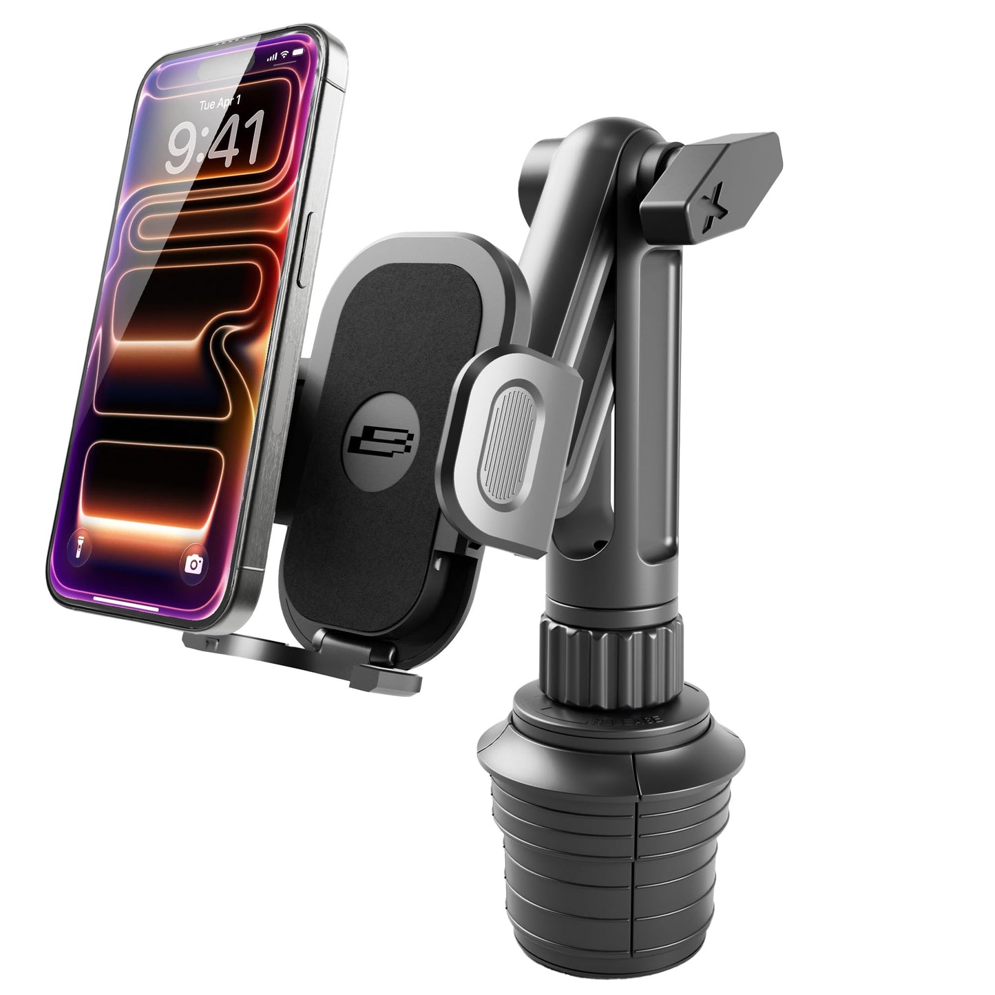 Bracketron TripGrip Extend Cup Holder Phone Holder - Universal Car Phone Holder Cup Holder Mount, 360° Rotation, Fits Devices Up to 4.2", GPS