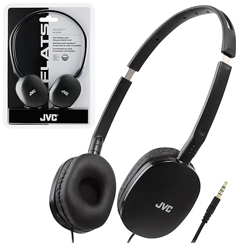 JVC Flats On-Ear Wired Headphones - Flat Foldable Design - 30mm Driver for Powerful Sound - Soft Ear-Pads for Comfort - Steel Headband - Lightweight…