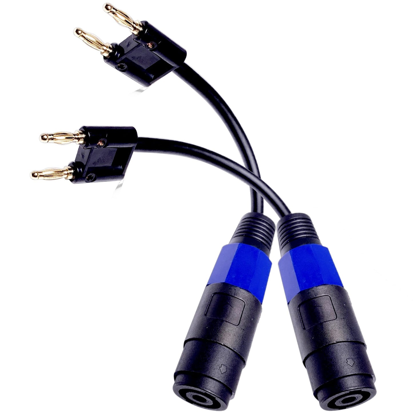 CNCESS Dual Banana Plug to Female Speakon Connector Adapter, 12AWG, 6 in, 2-Pack