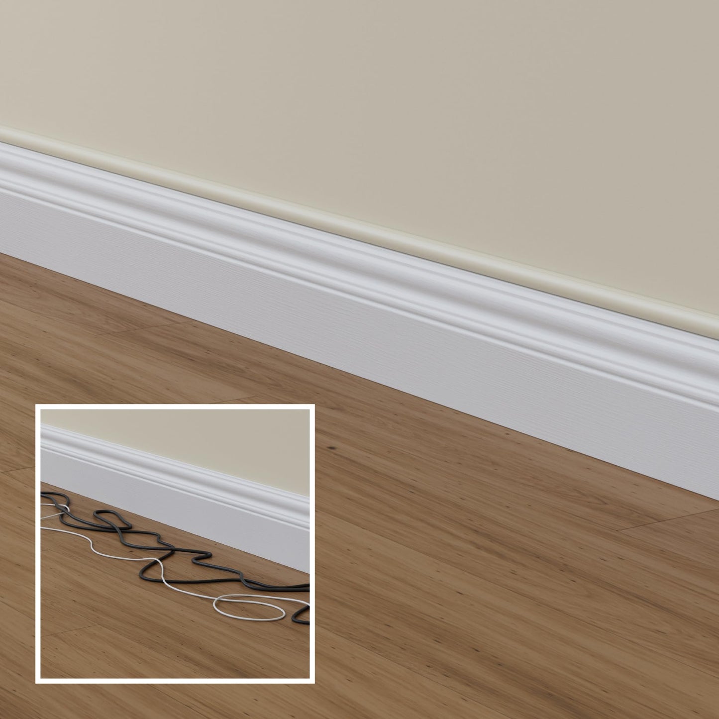 D-Line 13.12ft Cord Hider Kit, Patented Cable Cover, Hide Wires on Wall, Channel for TV Mount Cords, Raceway Wire Hiders, Paintable, Adhesive, Half
