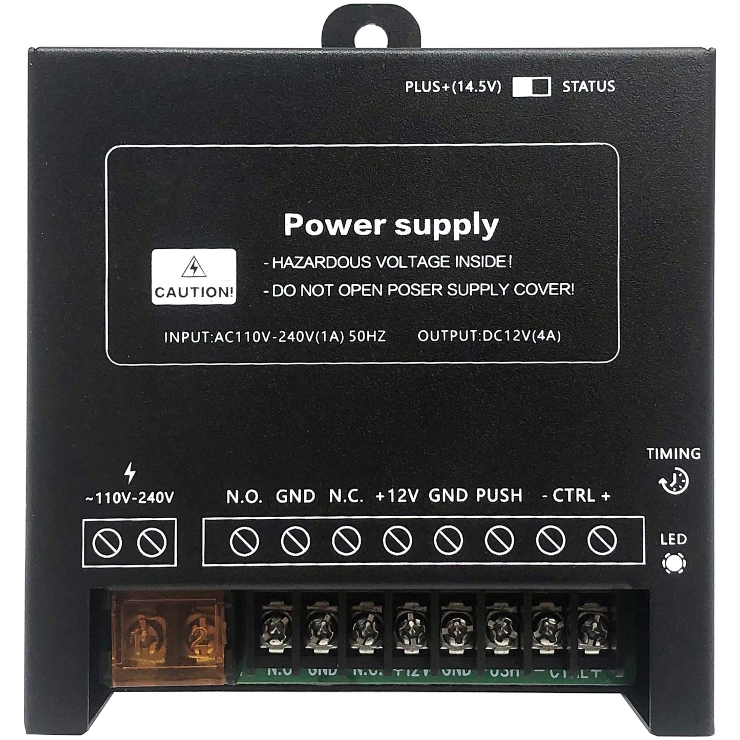 Waterproof Electric Magnetic Fingerprint Door Access Control Kit - 1200 lb Holding Force, RFID Keypad/Reader, 5 ID Cards, 110V Power Supply & Metal
