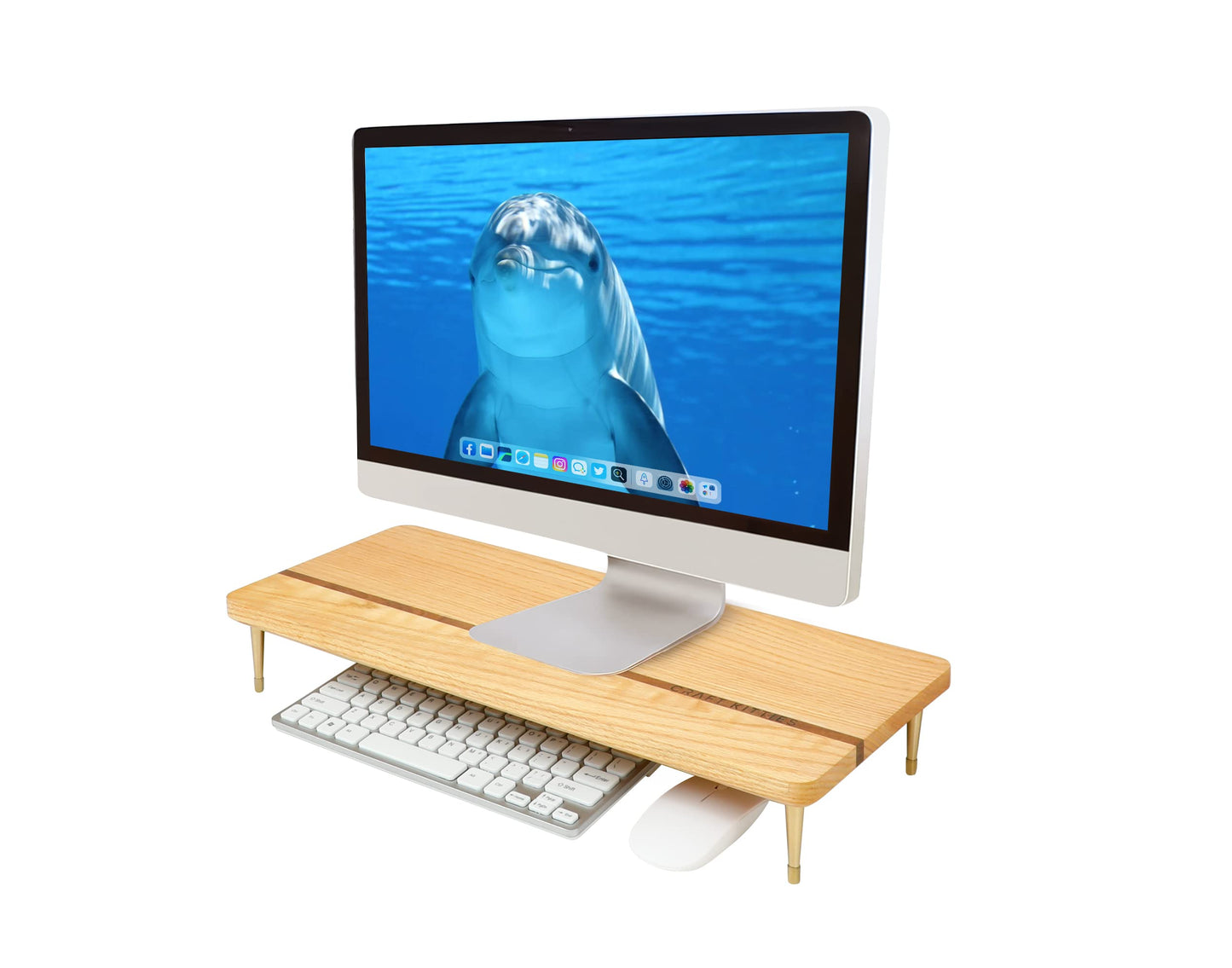 Monitor Stand Wood Riser for iMac Laptop Computer Monitor - A Sturdy Computer Stand to Elevate Your Screen and Reduce Eye Strain and Maintain Body