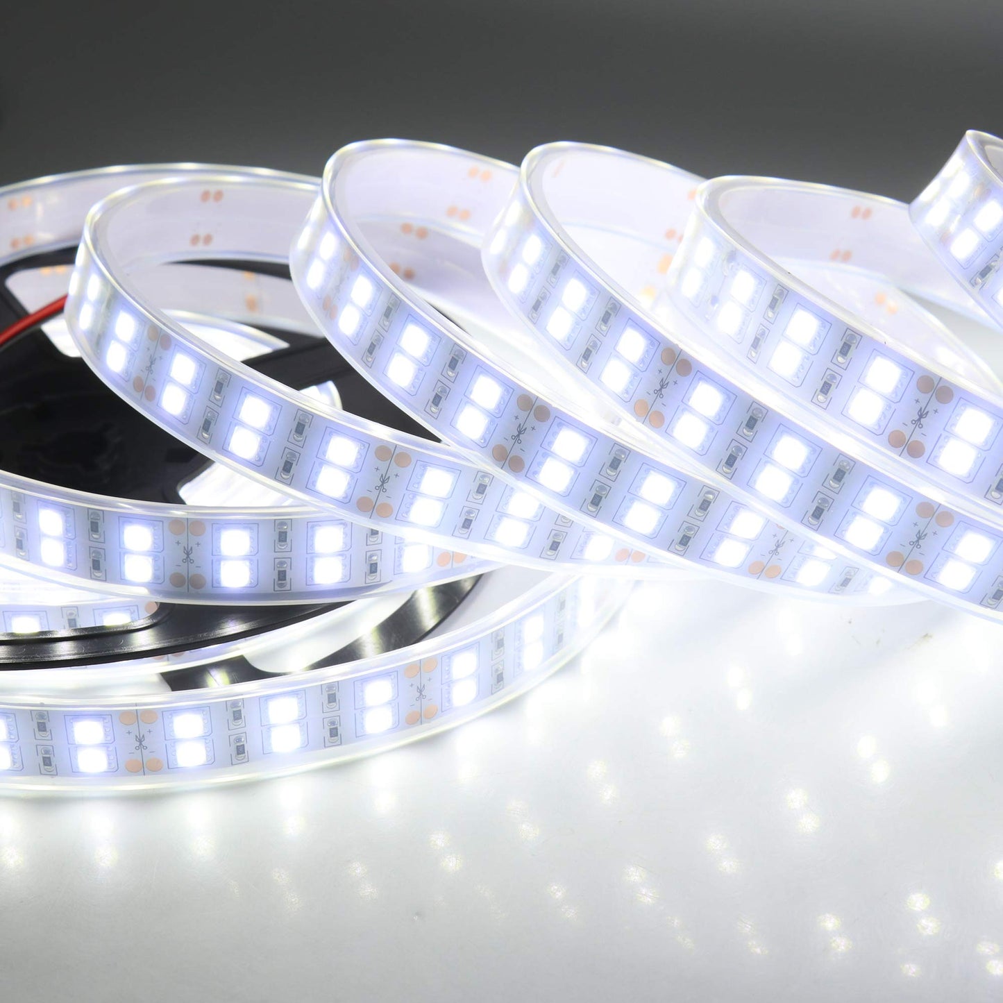 LEDENET LED Light Strip White 6000K Double Row 600LEDs SMD 5050 LED Flexible Strip Lighting DC 12V Dimmable Light Waterproof IP67 Outdoor Use 16.4ft