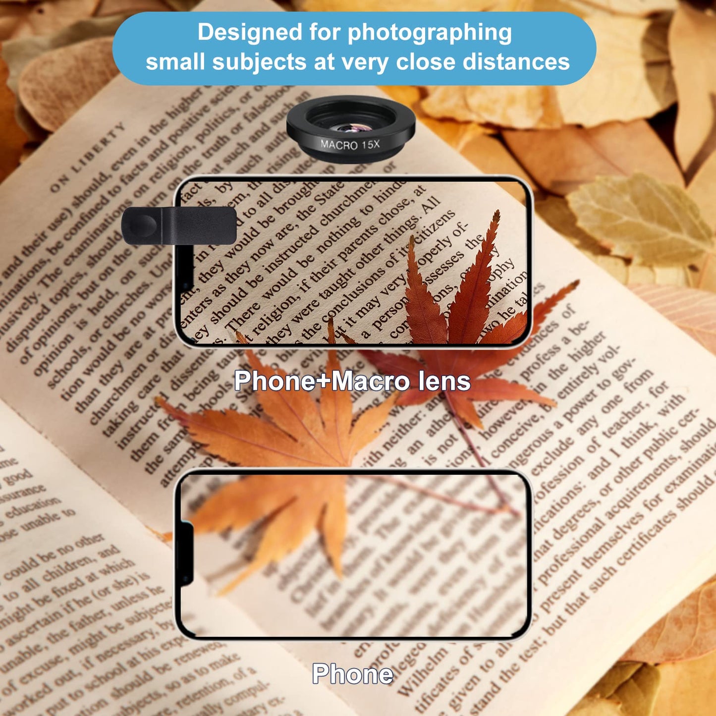 Mocalaca Phone Camera Lens (11 Lenses) Phone Lens Kit, Clip on Fisheye/Macro/Wide Angle Lens Attachment with Travel Case for iPhone 14 13 12 11 Xs X