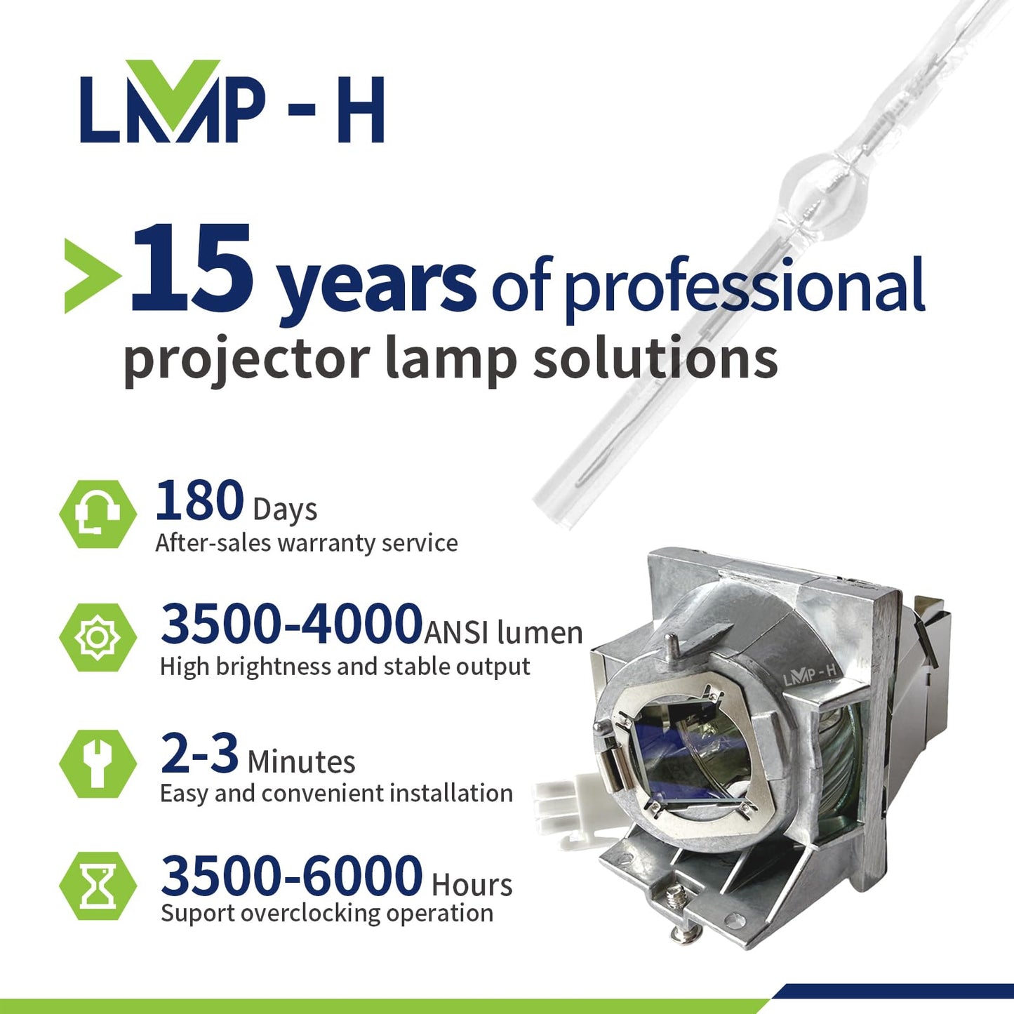 LMP-H RLC-108 Replacement Projector Lamp with Housing Compatible for Viewsonic PG603X PA500S PA500X PA502S PA502X PA503S PA503X PA503HD PS501X PS600X