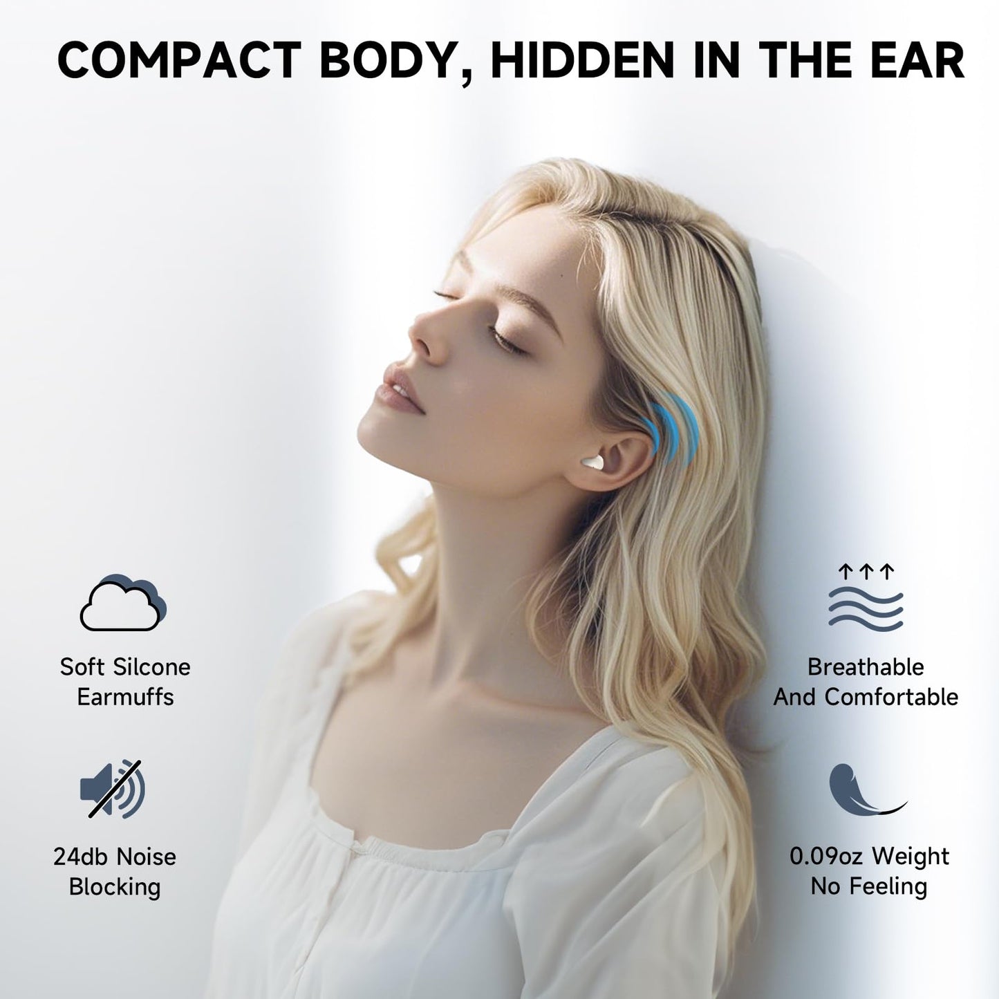 Mudtun 2026 Wireless Earbuds for Side Sleepers, Invisible Sleep Earbuds with Low Profile Design, Tiny Hidden Bluetooth Earphones for Small Ear Canals