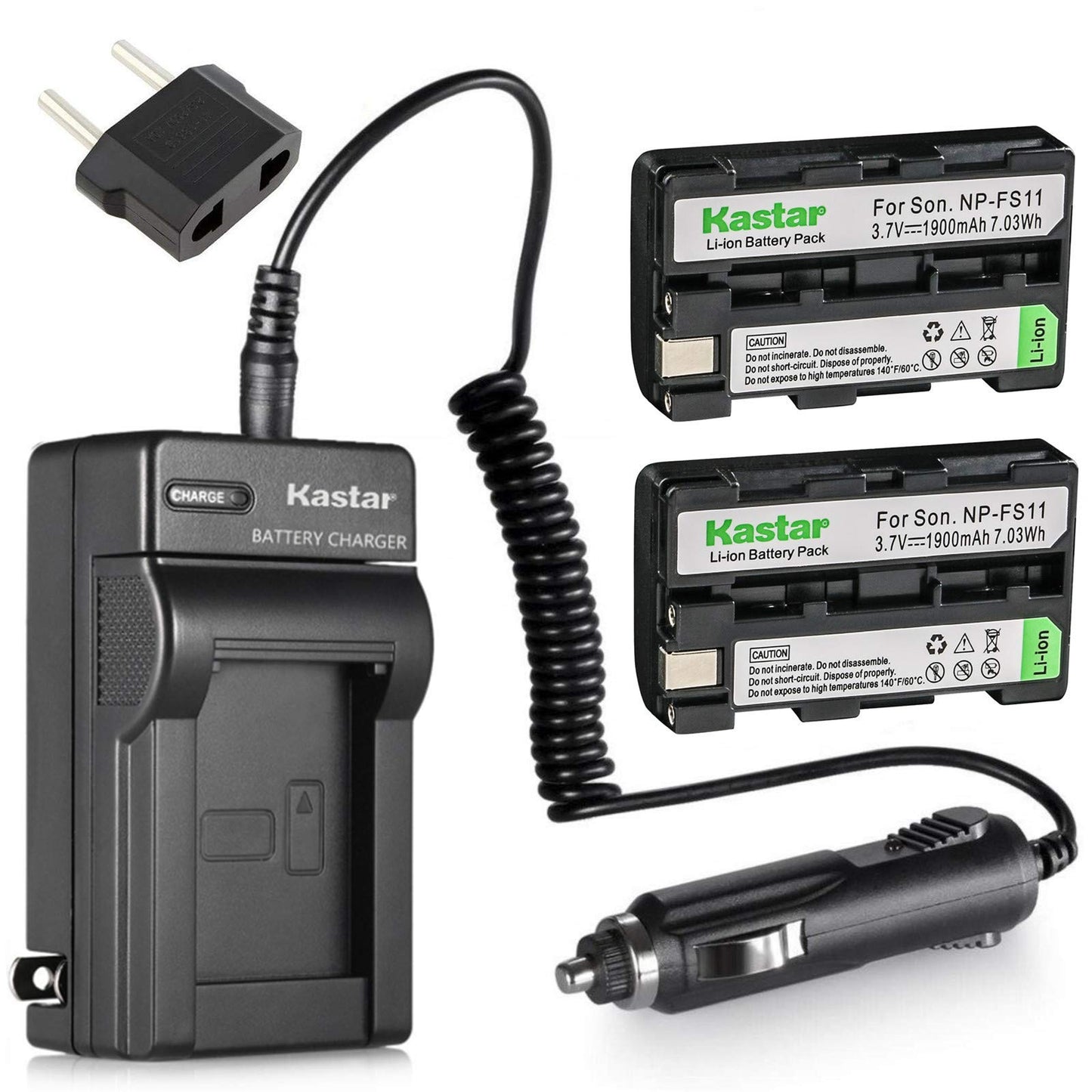 Kastar 2X Battery + Charger for Sony NP-FS11 NP-F10 NP-FS10 NP-FS12 FS31 DCD-CR1 CCD-CR5 DCR-PC1 DCR-PC2 DCR-PC3 DCR-PC4 DCR-PC5 DCR-TRV1VE Cybershot