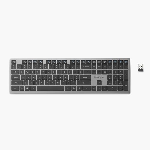 Kensington KB535 Wireless Keyboard, Bluetooth & 2.4GHz Connection, Full-Size Layout, Quiet Scissor-Switch Keys, Programmable, Copilot Hotkey