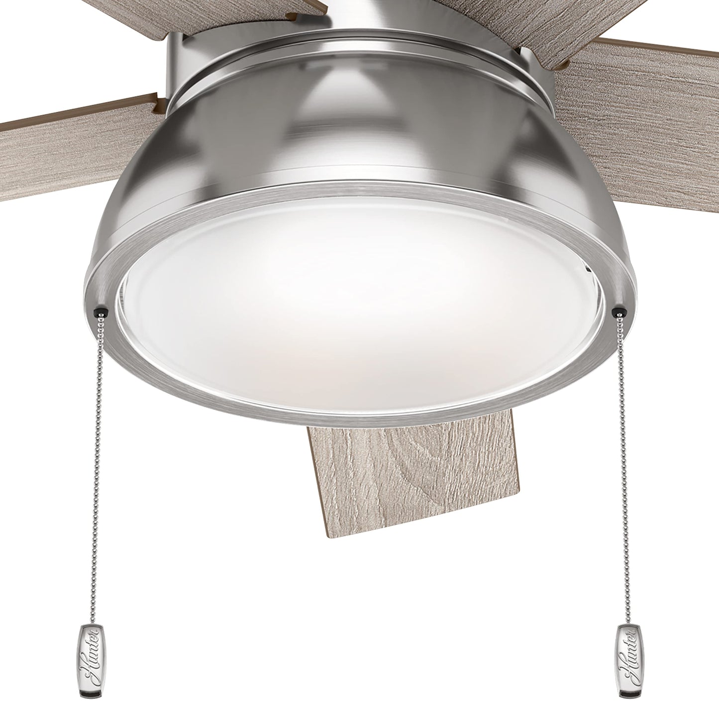 Hunter Fan 44 inch Contemporary Brushed Nickel Indoor Ceiling Fan with LED Light Kit and Pull Chain (Renewed)