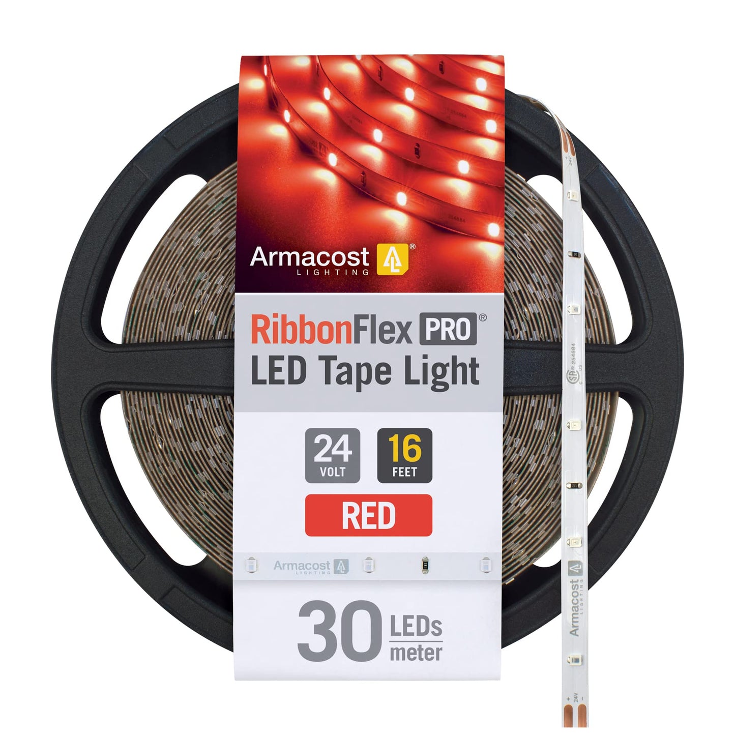 Armacost Lighting RibbonFlex Pro 24V Red LED Strip Light Tape 30 LED/m 16 ft (5m) 633230