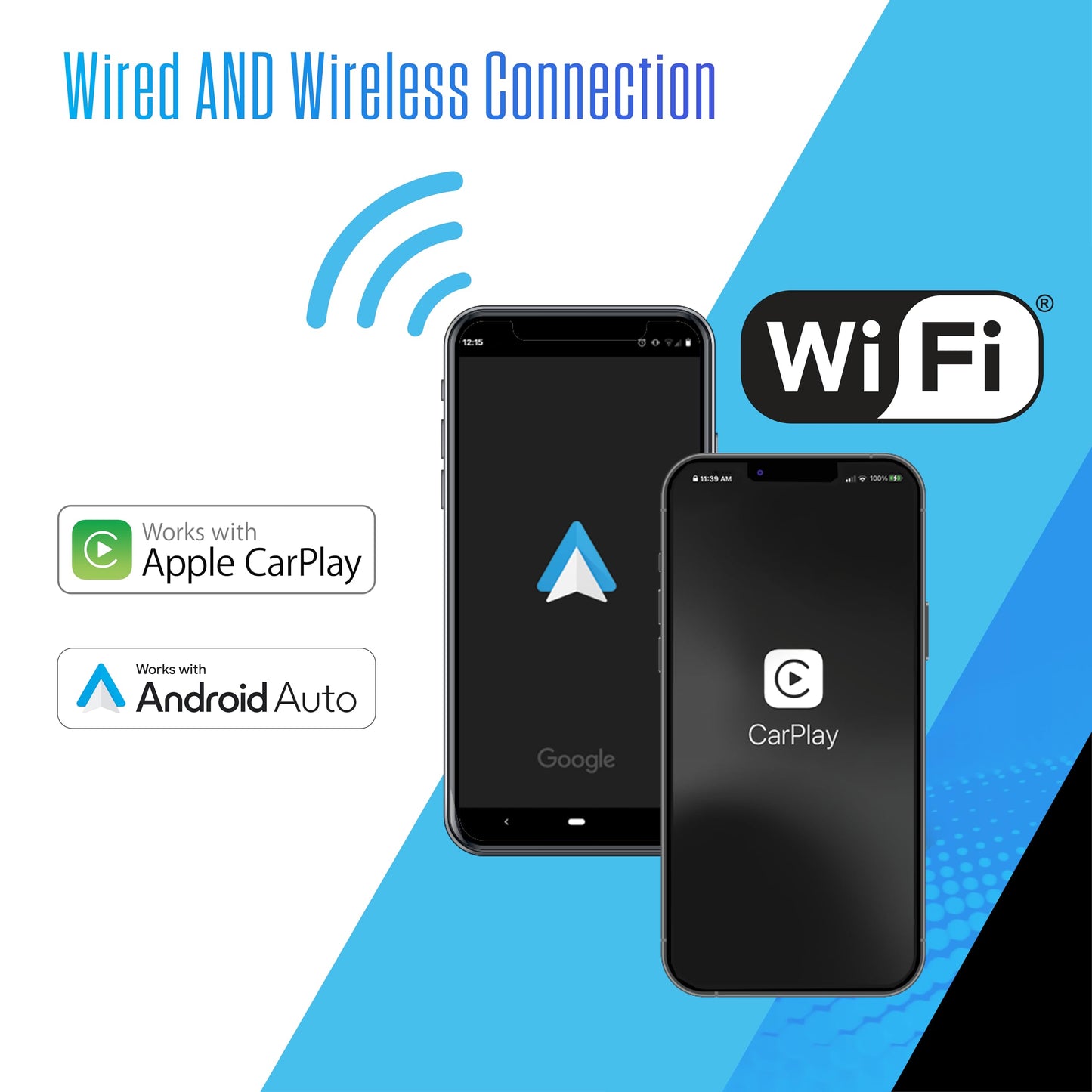 JENSEN JDASHCP 7-inch Portable Wireless Apple CarPlay Android Auto Car Stereo Screen | Dash & Windshield Mount Options | Bluetooth Hands Free Calling