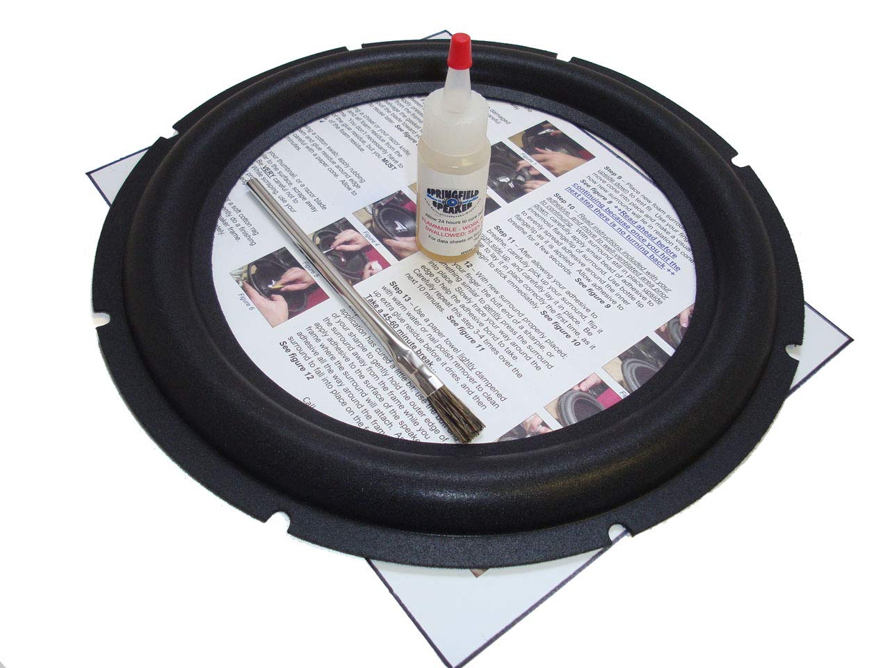 Springfield Speaker 12" Subwoofer Foam Surround Repair Kit - 1 Speaker Kit - Compatible with Rockford Fosgate Punch, HE2, RFP 3412-12 Inch