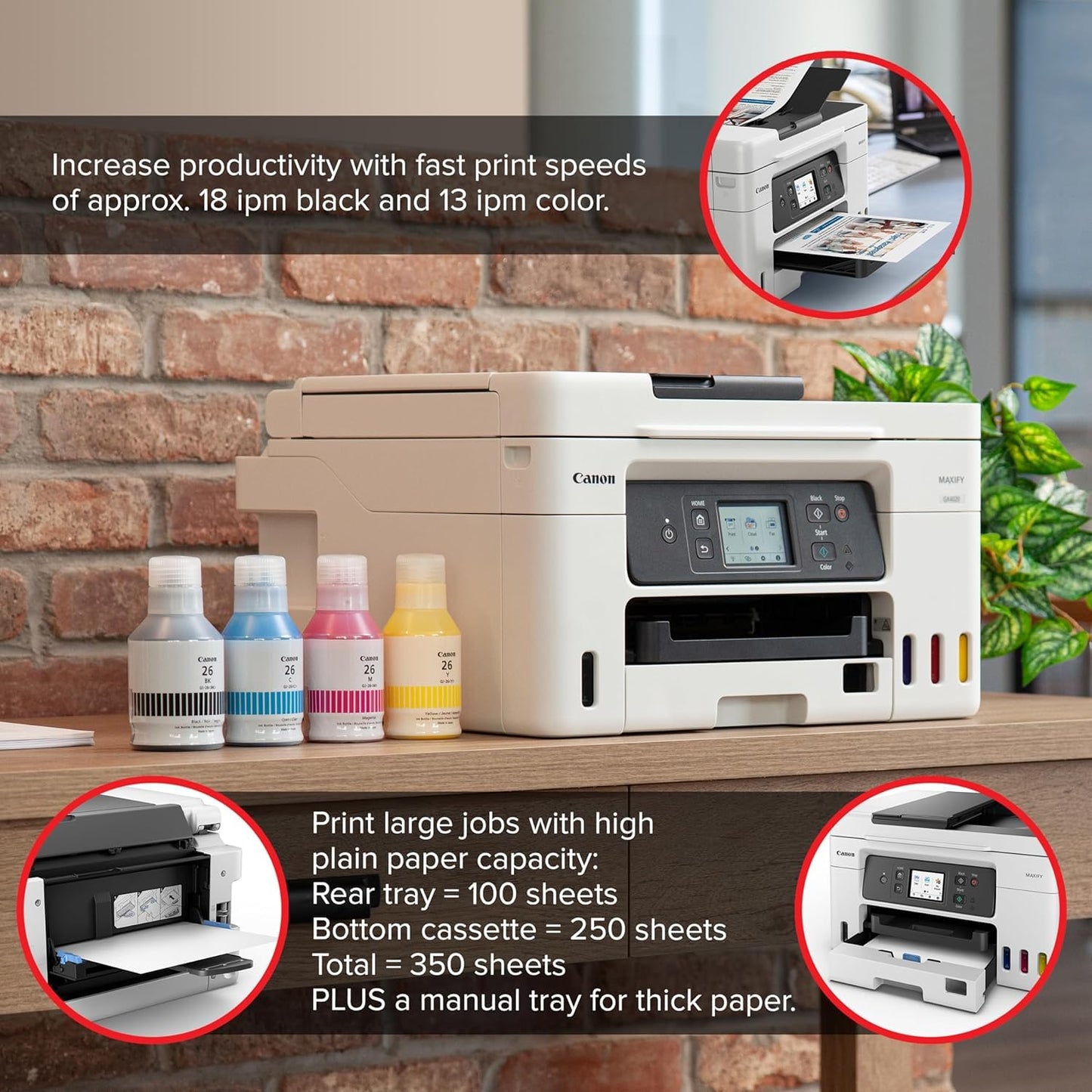Canon MAXIFY GX4020 All-in-One Printer with 2-Years Ink Included for Home Office, Small Business, Labels and Efficient Wireless Printing (5779C002) +