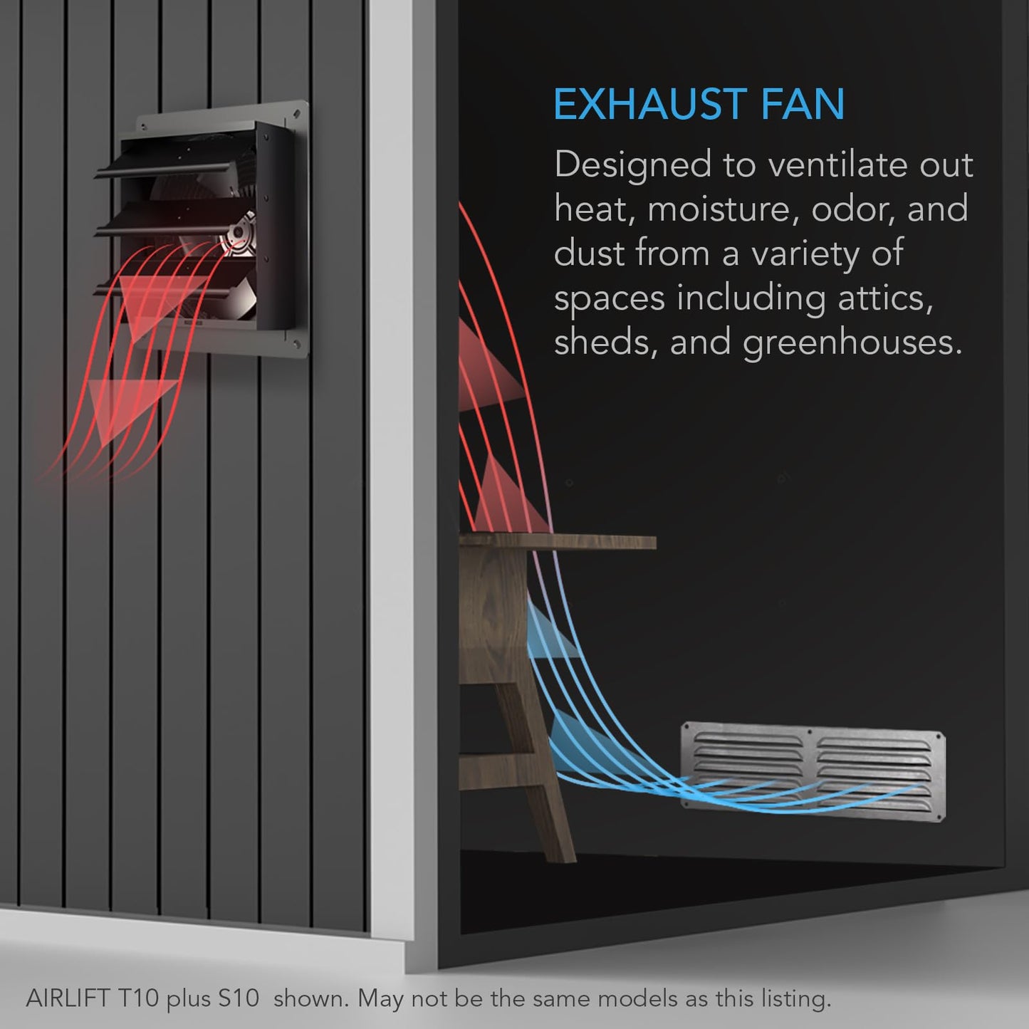 AC Infinity AIRLIFT T12 Shutter Exhaust Fan 12 " .