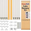 Cable Management Kit | 157" Cord Hider Kit | 10 Pcs x 15.7in Paintable Cable Raceway with Connectors | T & L Corners | Inside & Outside Elbows | Home