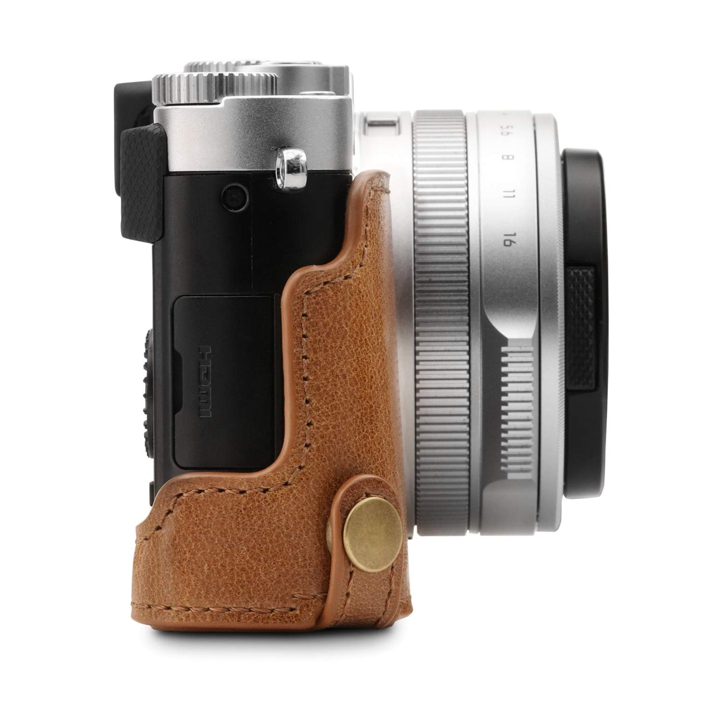 Mega Gear Leica D-Lux 7, D-Lux 8 Ever Ready Genuine Leather Camera Half Case And Strap