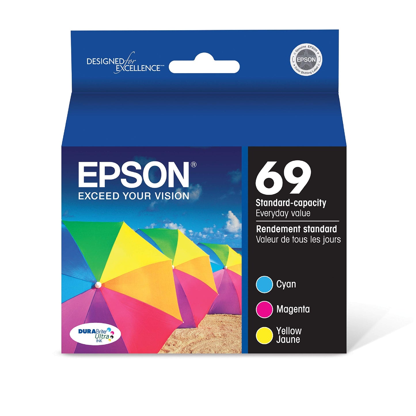 Epson 69 DURABrite Ultra Ink Color Combo Pack for CX-6000, 7000F, 7400, 8400, 9400, 9475 ; NX-400, 415, 510, 515; WF-1100, 600, 610 and Other Select