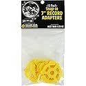 (10) Flat Plastic Record Adapters - Snap in Inserts to Make 7" 45rpm Records Fit on Standard Vinyl Record Turntables (Yellow)