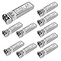10Pack 10G SFP+ LC Module, 10GBase-SR Multi-Mode Ethernet Transceiver, 850nm MMF up to 400m - Compatible with Cisco, Meraki, Ubiquiti, Mikrotik
