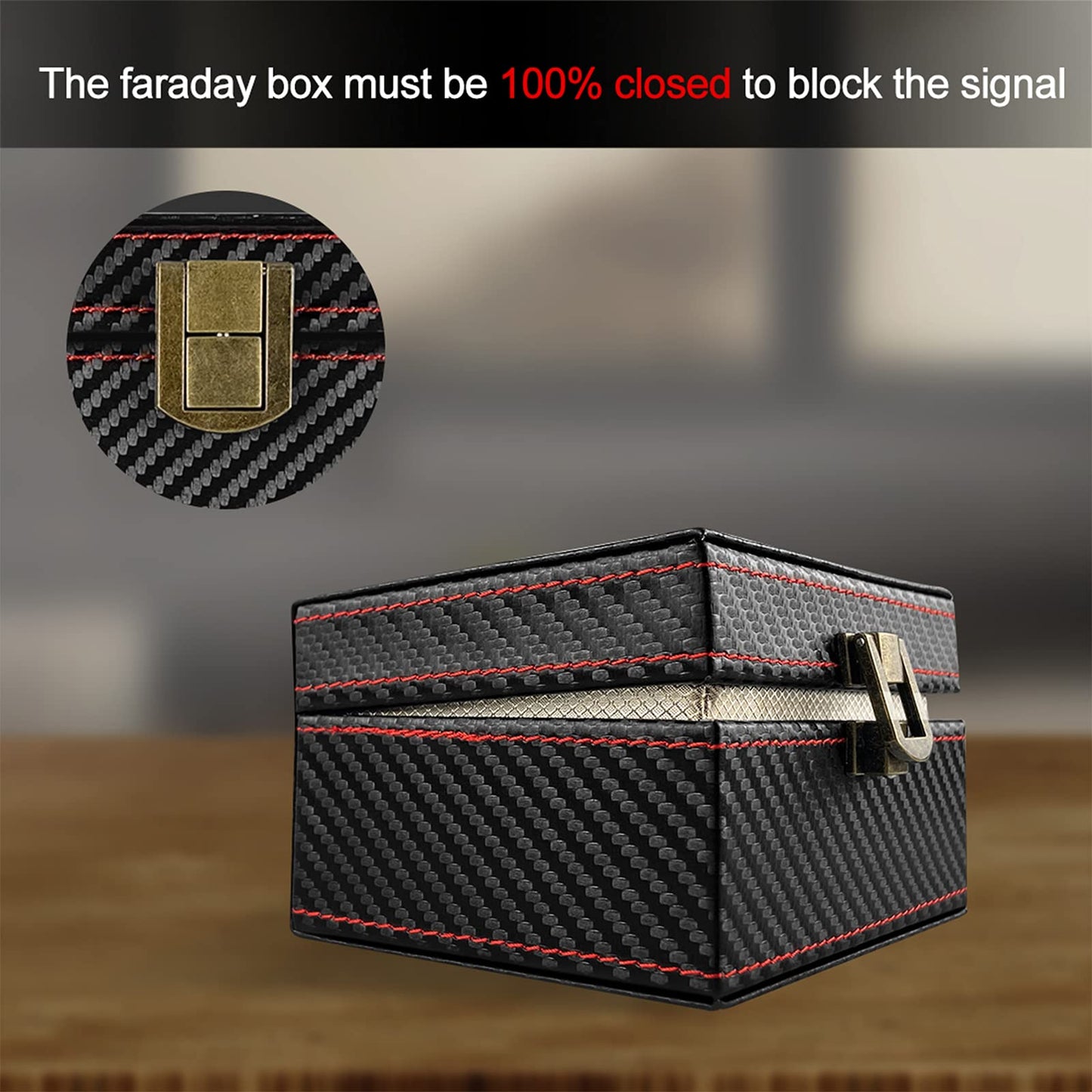 FOXNSK Faraday Box for Car Keys, Leather Signal Blocker Box for Keyless Entry RFID Anti-Theft Fob Phones Cards