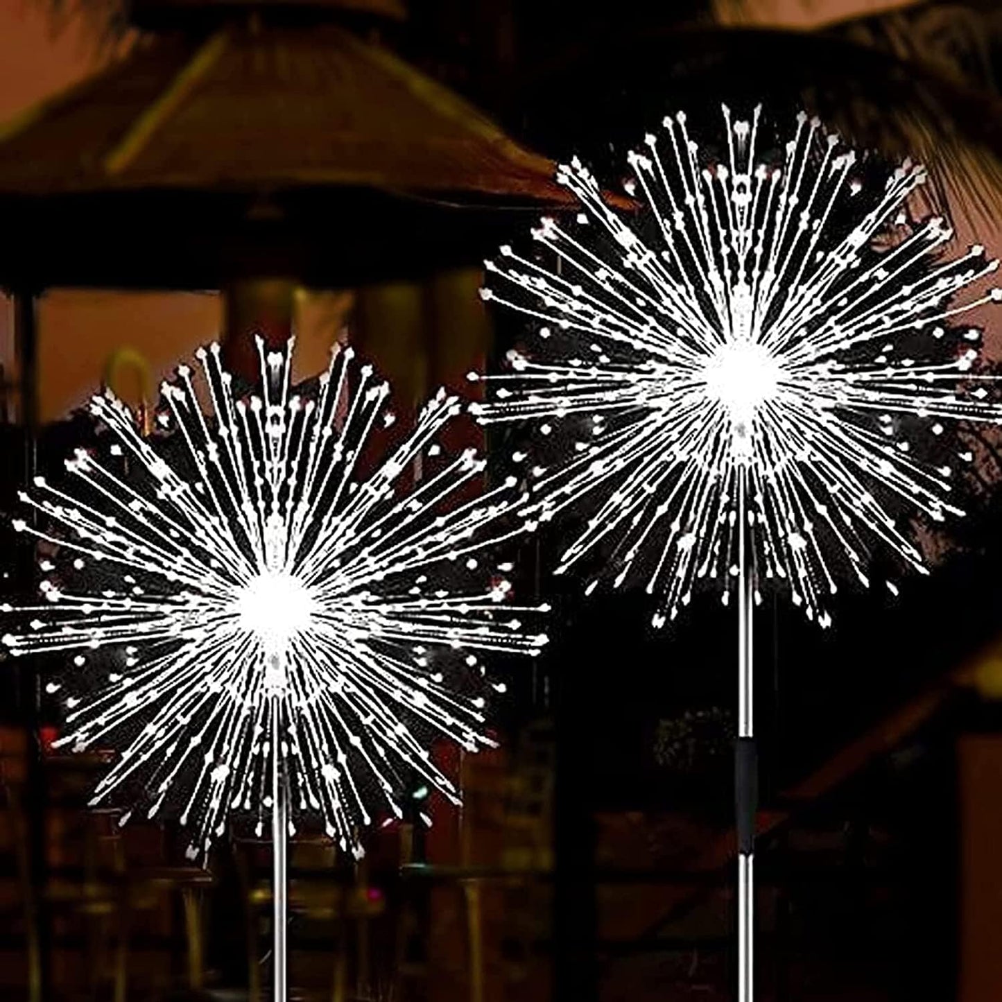 JJGoo Solar Firework Lights, 2 Pack 120 LEDs 2 Lighting Modes Solar Garden Lights Outdoor Waterproof for Yard Patio Walkway Pathway Party Wedding