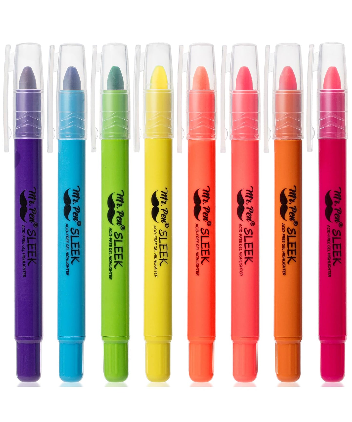 Mr. Pen- No Bleed Gel Highlighters, Vibrant Colors, 8 Pack