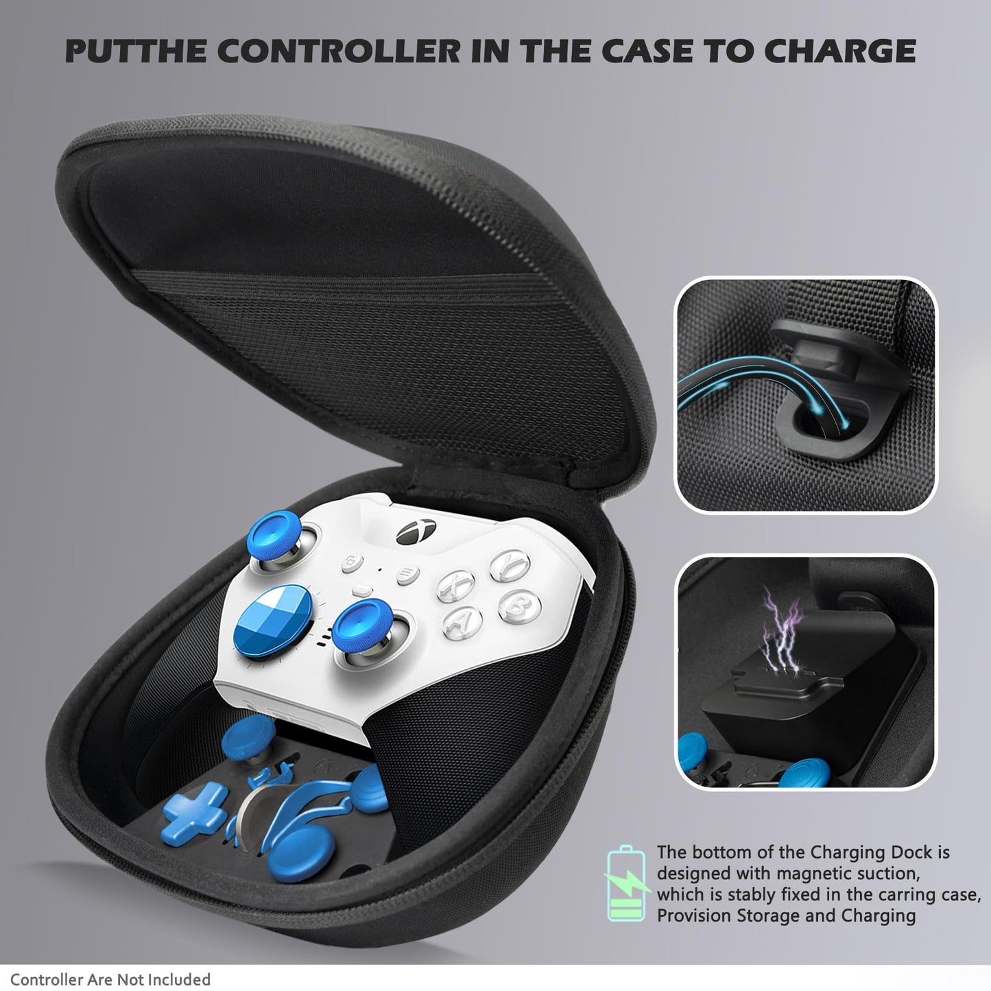 Sedicoca Complete Component Pack for Xbox Elite Wireless Controller Series 2,Includes 1 Carrying Case 1 Dock, 4 Paddles, 2 DPads,6 Thumbsticks,1Tool