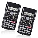 Scientific Calculator 2 Pack,2-Line Clear Display 240 Functions Basic Calculator AAA Battery Operated for Math Algebra Fraction Non Graphing Auto
