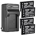 Kastar 4-Pack Battery and AC Wall Charger Replacement for DV5311, DV5311HD, FinePix 50i, FinePix 601, FinePix F401, FinePix F401 Zoom, FinePix F410
