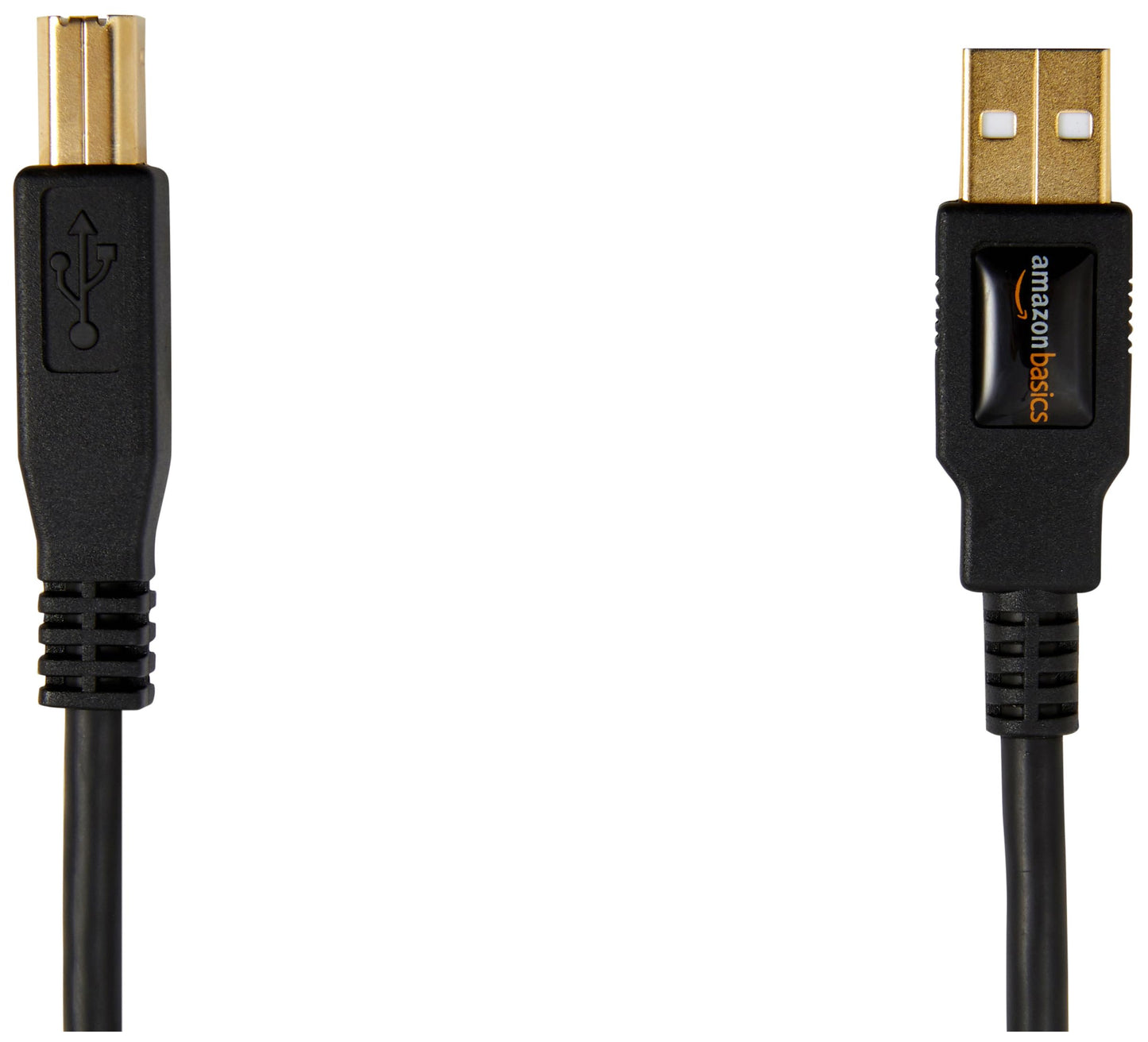 Amazon Basics USB-A to USB-B 2.0 Cable for Printer or External Hard Drive, Computer Compatible, Gold-Plated Connectors, Black, 6 Foot