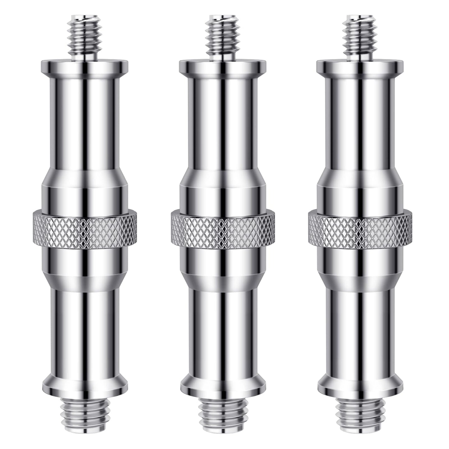 NEEWER Pack of 3 Standard 1/4 to 3/8 Inch Metal Converter Thread Adapter Spigot Stud for Studio Light Stand, Hotshoe/Coldshoe Adapter, Ball Head