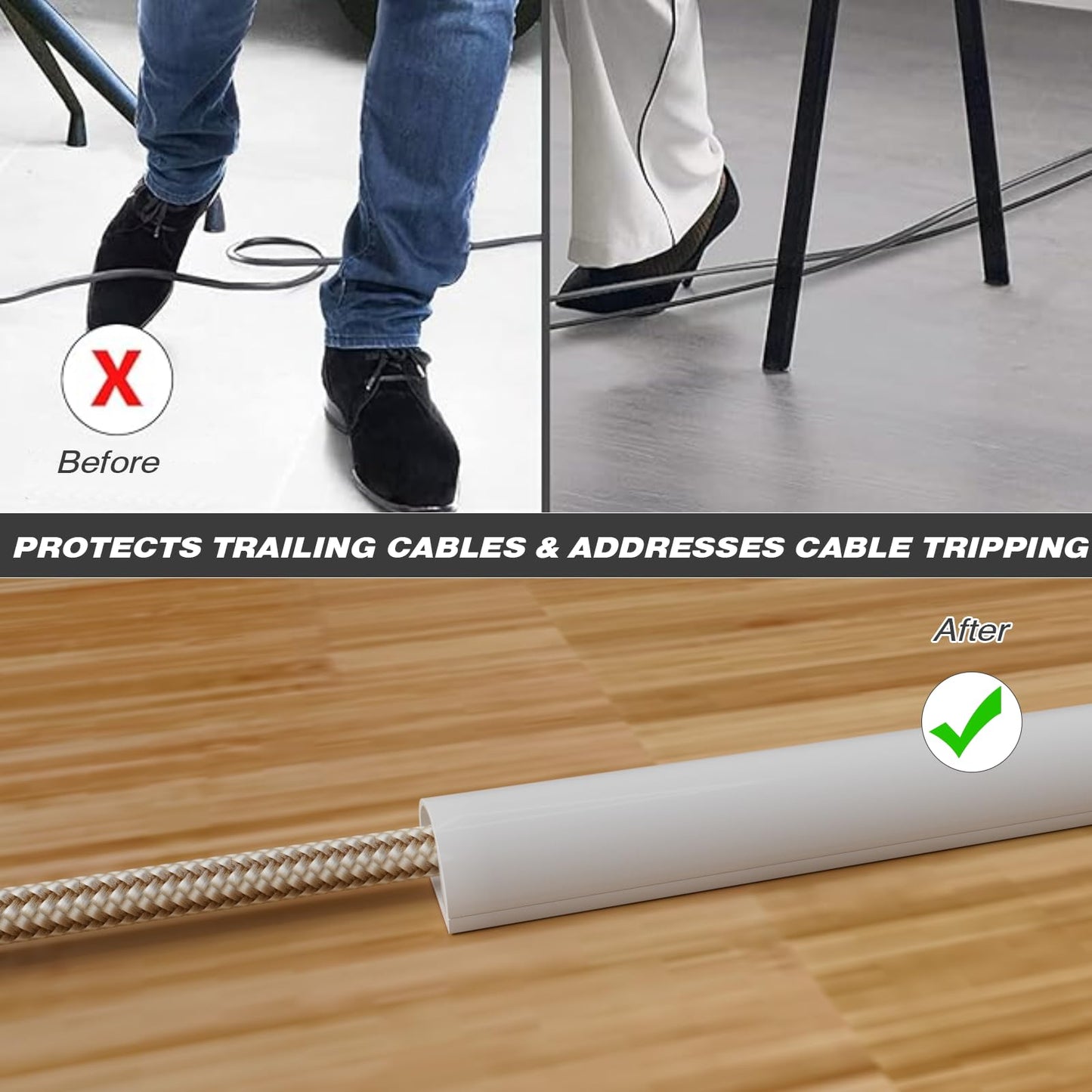 39" Silicone Cord Hider for Wall Mount TV,Self-Adhesive Cable Hider for 1 Cord(1/4" Diameter),Cable Management Under Desk,Cord Organizer,Cable Raceway