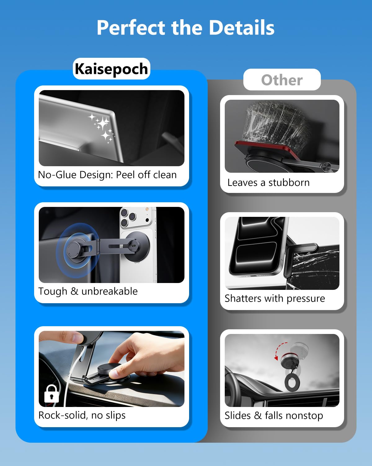 Kaisepoch Tesla Phone Mount Charger: 15W Wireless Car Phone Holder for Tesla Model 3/Y Accessories ? Strongest N52 Magnet + 360° Adjustable + Foldable