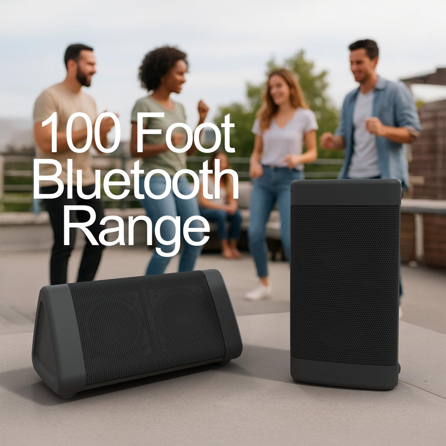 OontZ Angle 3 (4th Gen) - Portable Bluetooth Speaker, 12W Stereo Sound, 24 Hour Playtime, Rich Bass, 100 Foot Wireless Range, Waterproof, Home