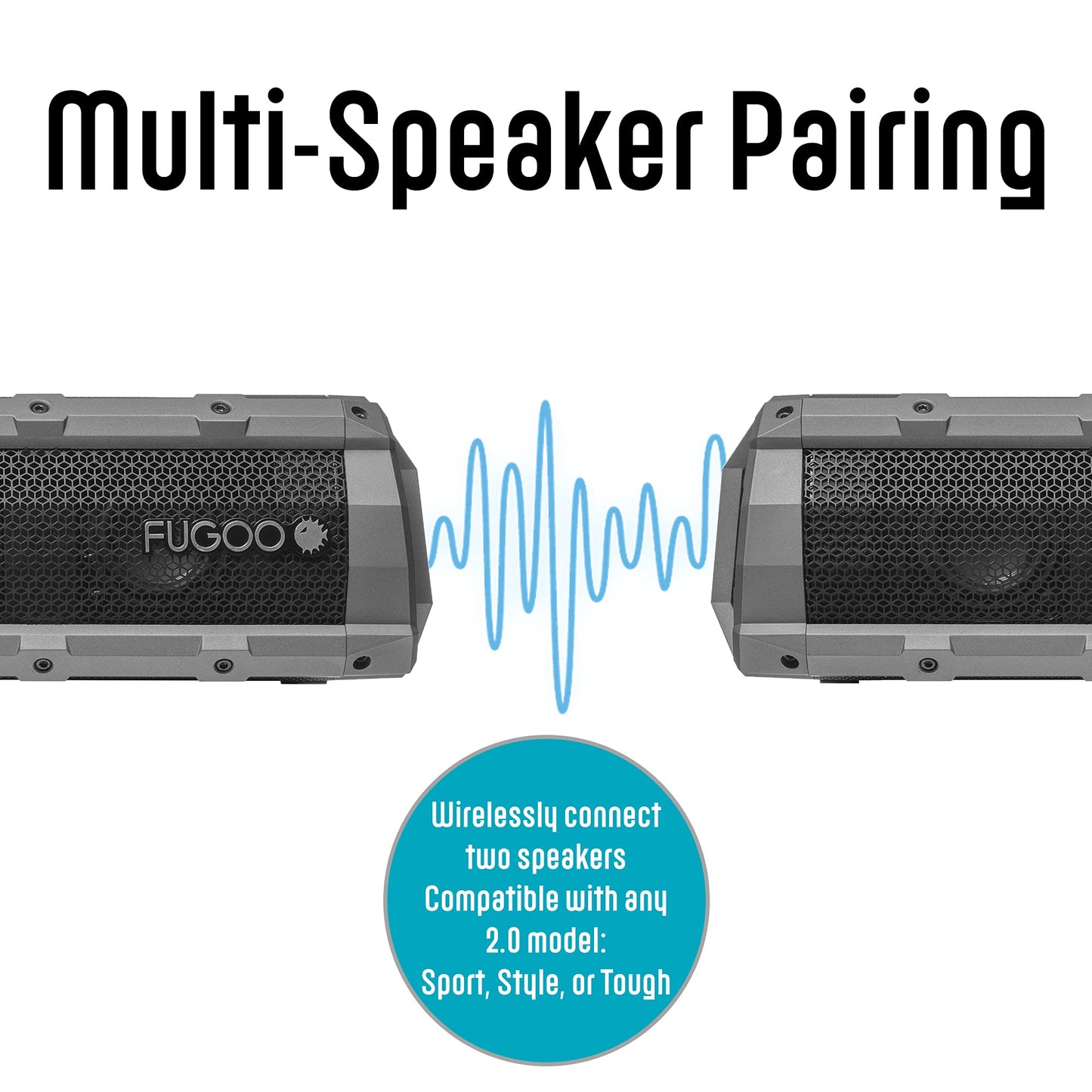 FUGOO Element | Portable Bluetooth Speaker, 360 Audio, 60W, IPX7 Rating, Up to 40 Hours Playtime | Floats on Water | Built-in Mic - Siri/Google Now