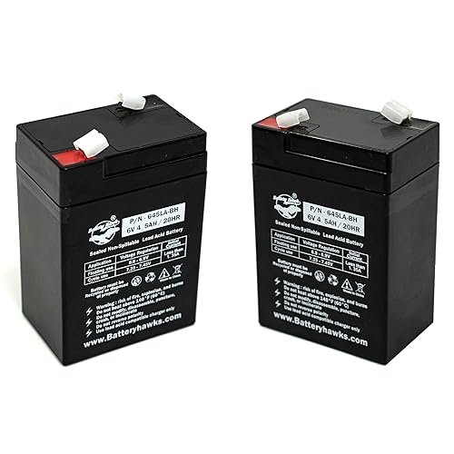 (2 Pack) 6V 4.5AH SLA Sealed Lead Acid Battery UB645 ELB-0604 Battery ELB0604 6V4.5AH for Exit Sign Emergency Light SLA0905 AH 4.0 AMP Hour 120255