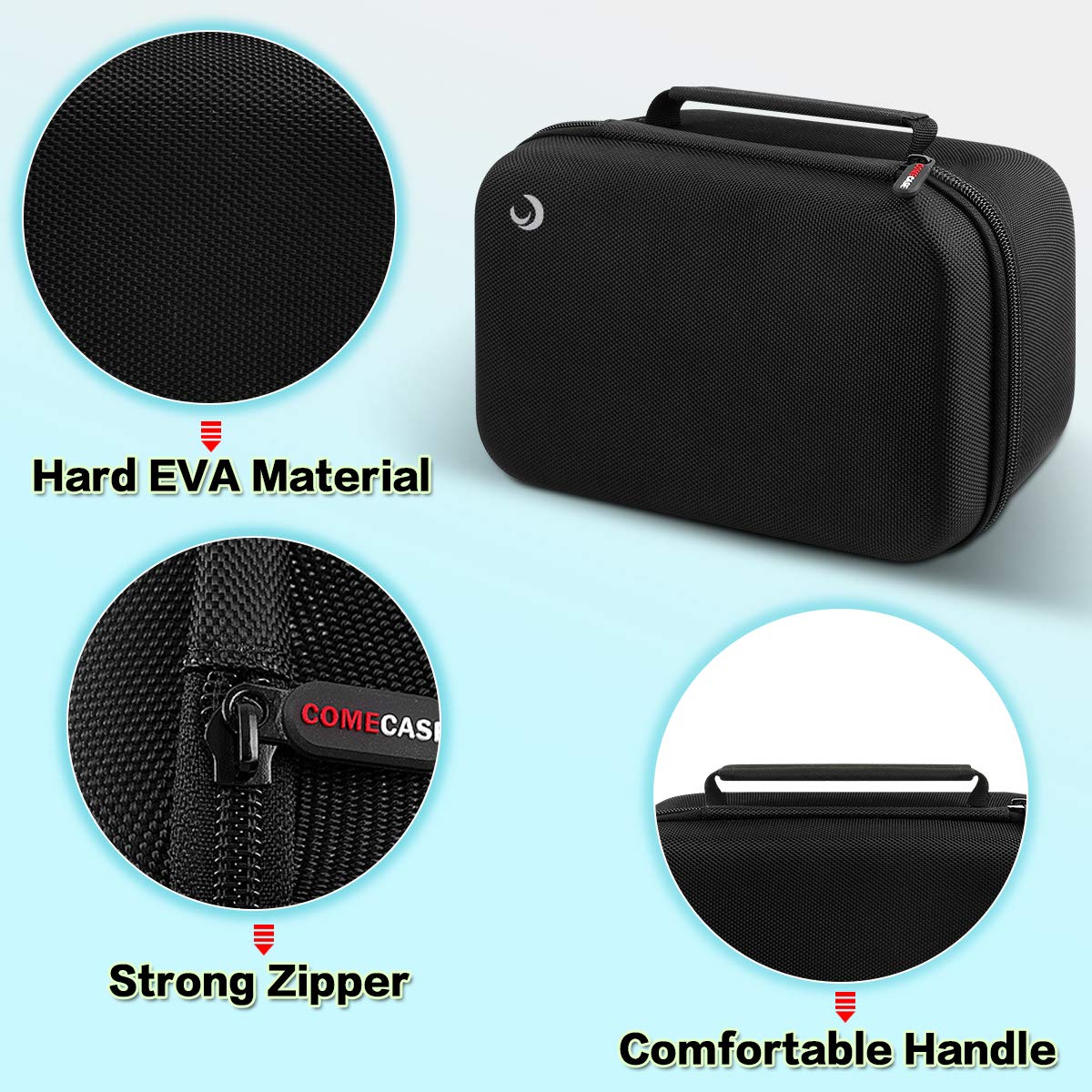 Comecase Travel Case Compatible with Blue Yeti/for Yeti Pro Microphones - Shock-Absorbent Hard Shell with Custom Foam Insert for Podcast, Streaming &