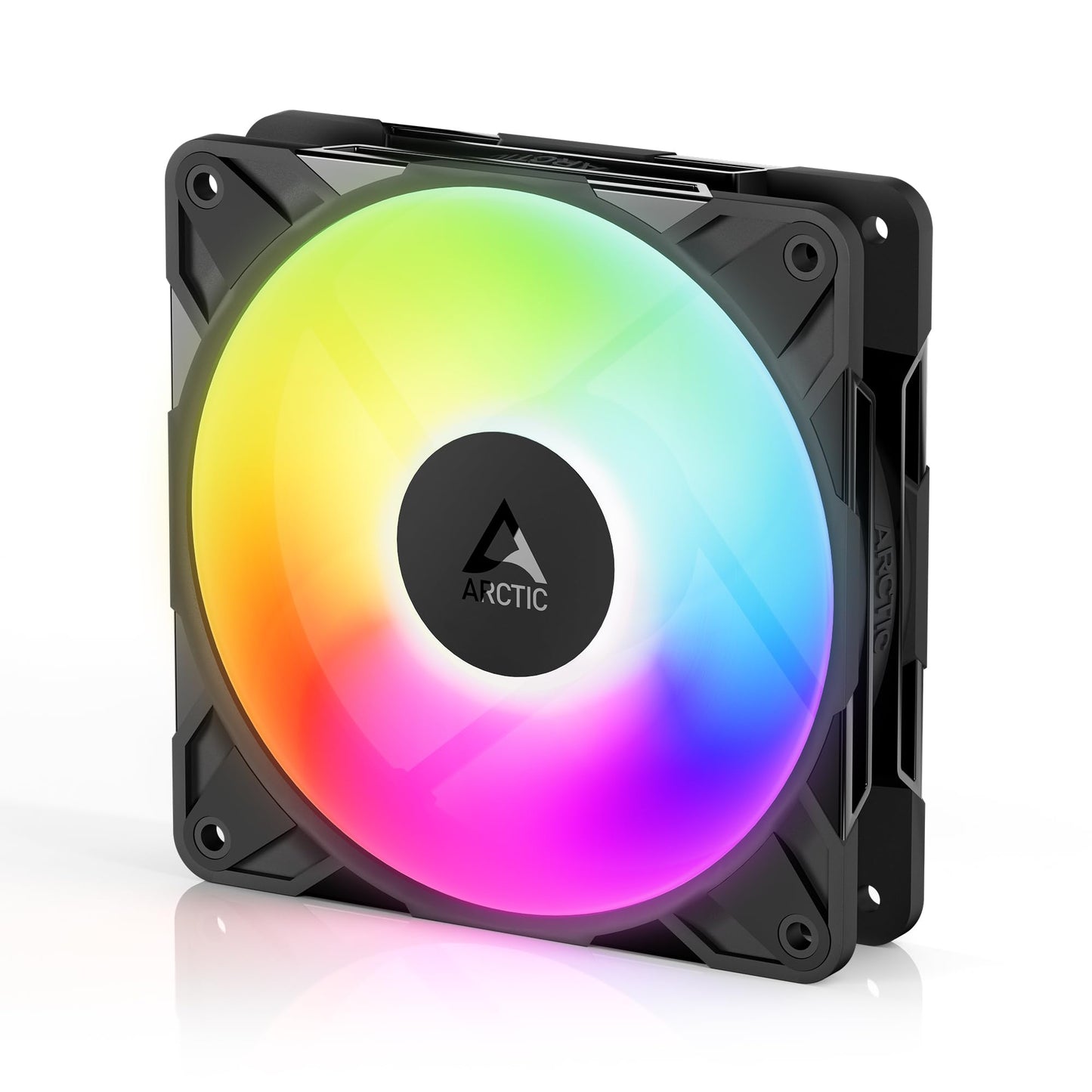 ARCTIC P12 Pro Reverse A-RGB - 120 mm Premium Fan with Reverse Airflow, PWM Fan with Y Cable Splitter, 500-3000 RPM, 0 RPM <5% PWM, 5V Digital RGB