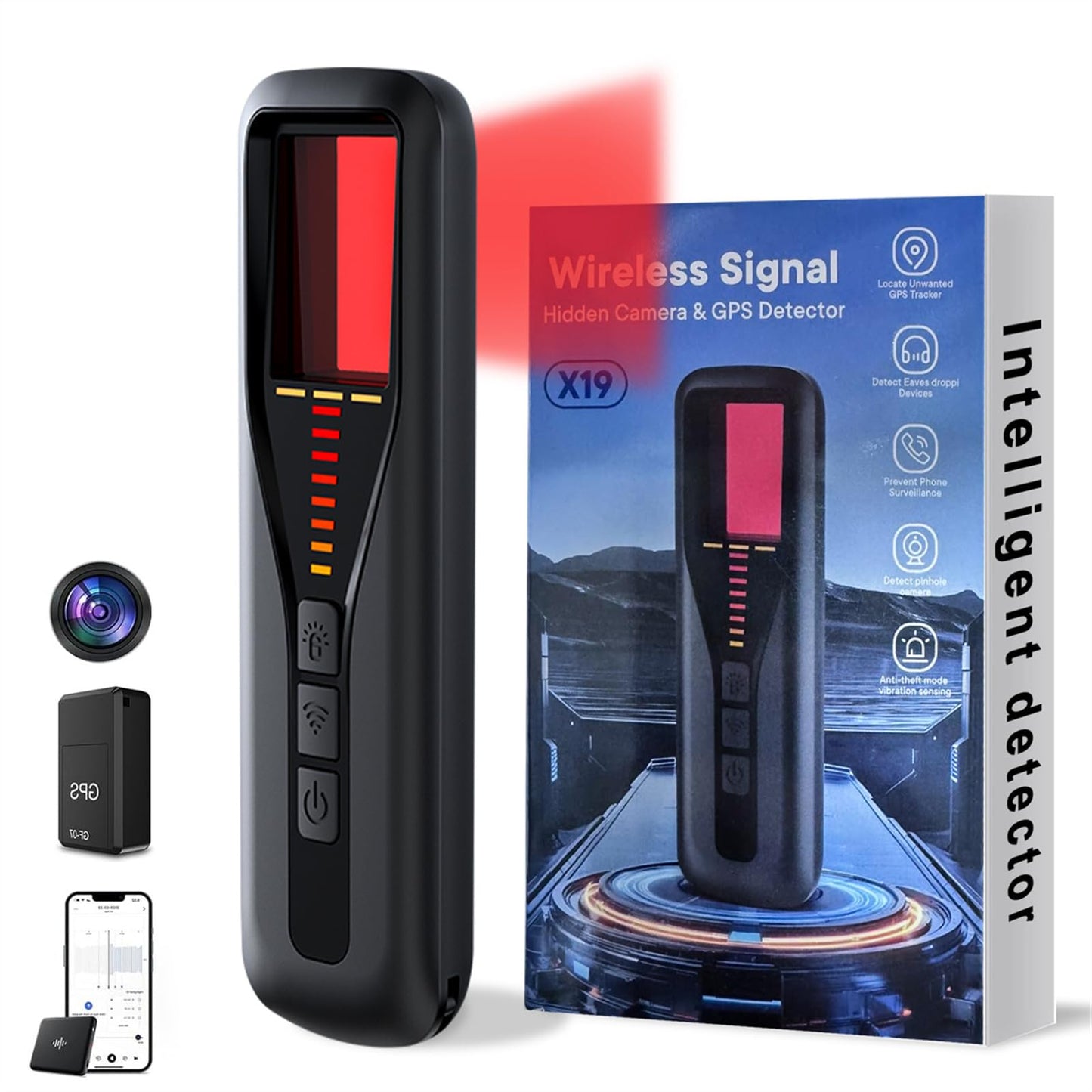 Hidden Camera Detectors for Travel 2026 Upgraded Spy Camera Finder, Wireless Signal Scanner for Office/ Car/ Bathroom/ Hotel. Features 5 Sensitivity