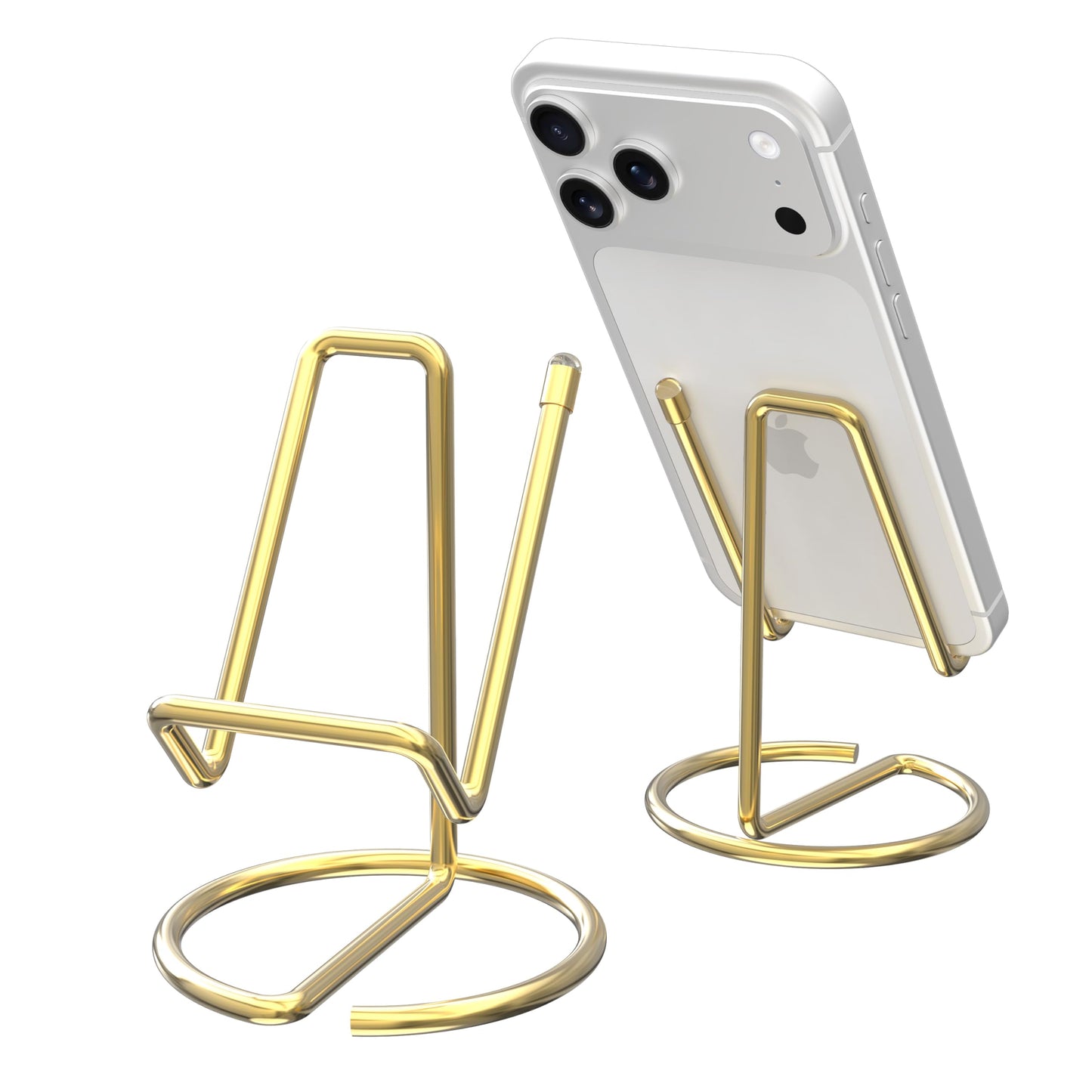 HZZADZXW Metal Cell Phone Stand for Desk, Cute One-Piece Phone Holder, Stable Desktop Display Dock for iPhone, iPad, Samsung, Tablets & All Mobile