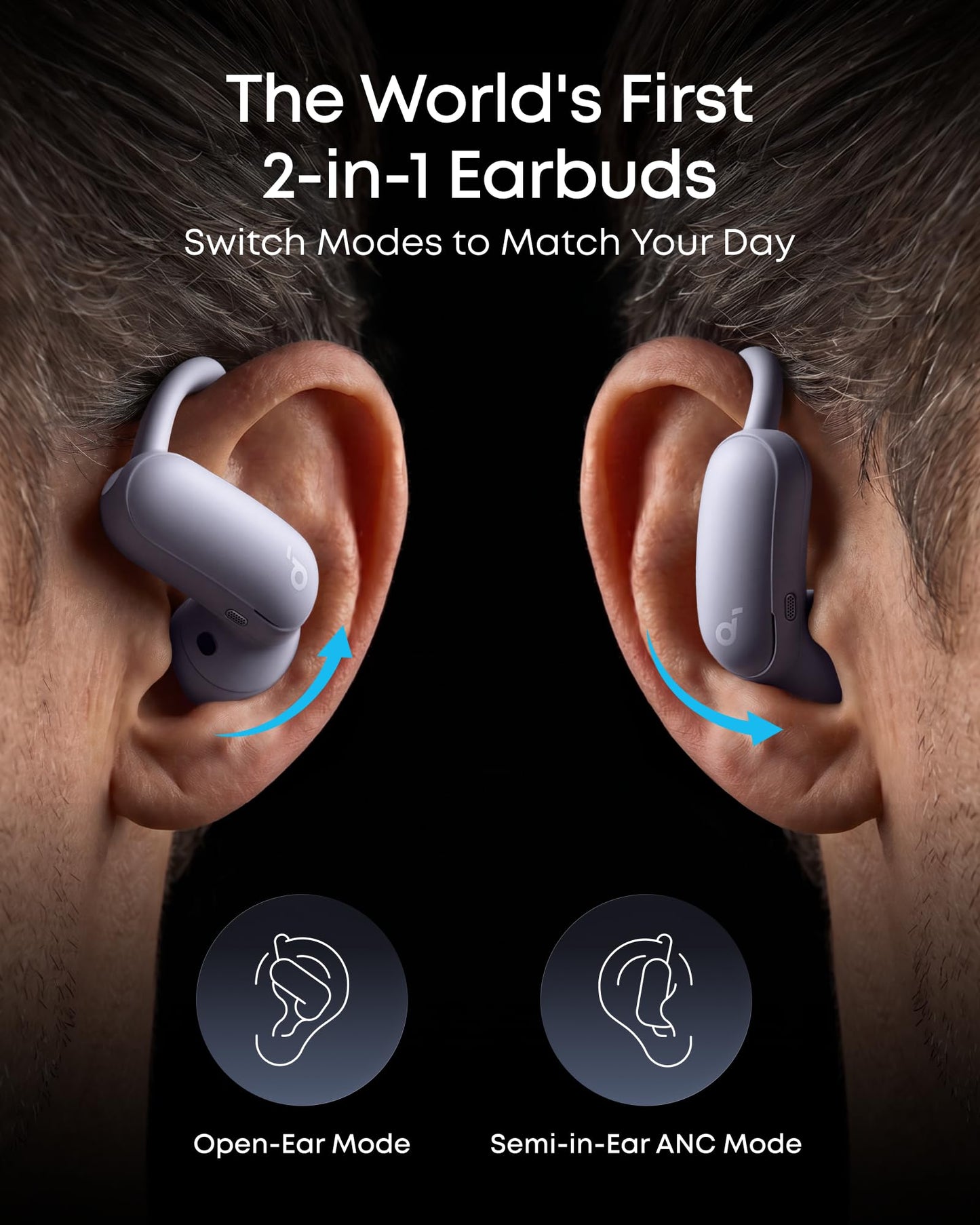 Soundcore AeroFit 2 Pro by Anker Open Ear Earbuds Active Noise Cancellation