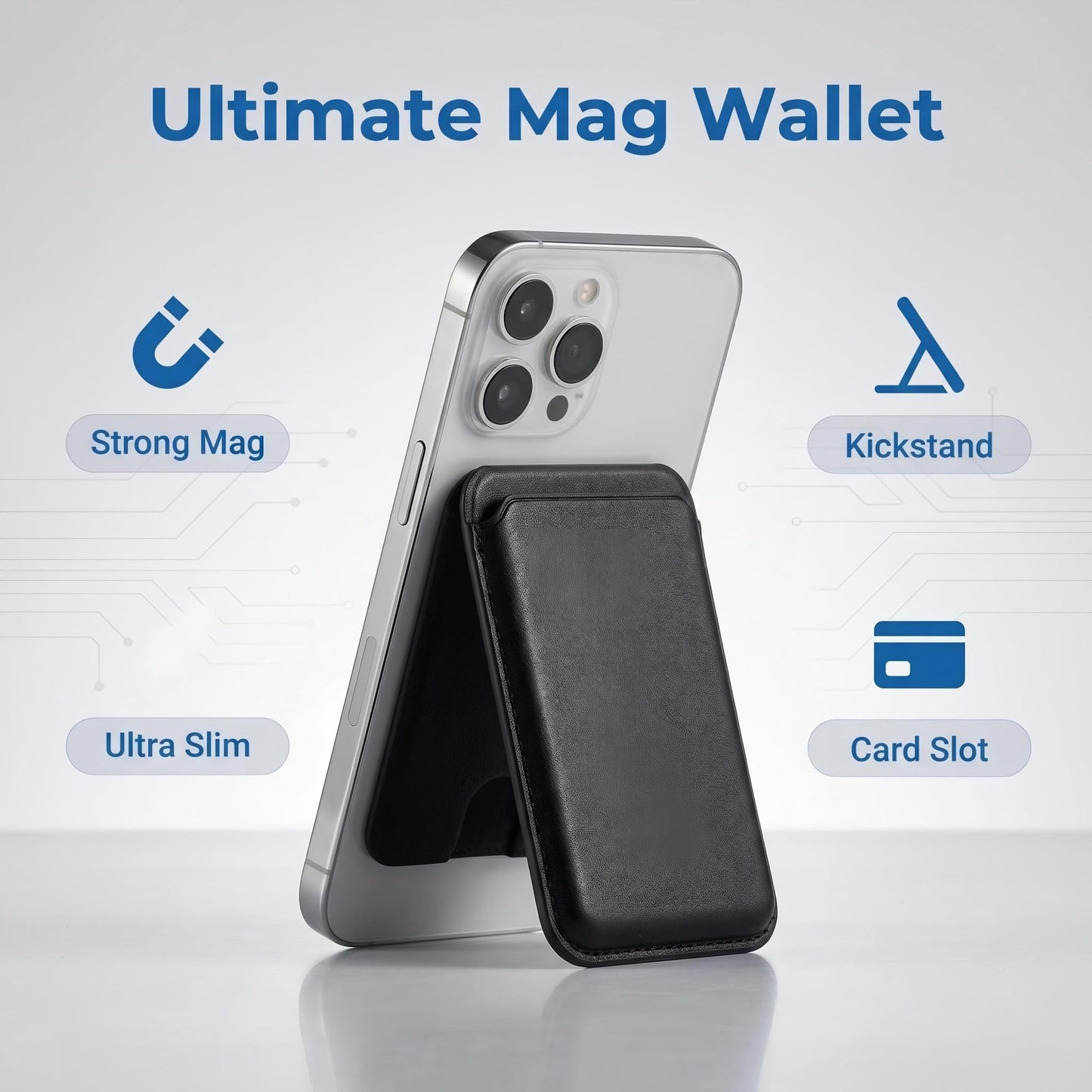 Hosann Century Magnetic Wallet Stand for MagSafe, Black