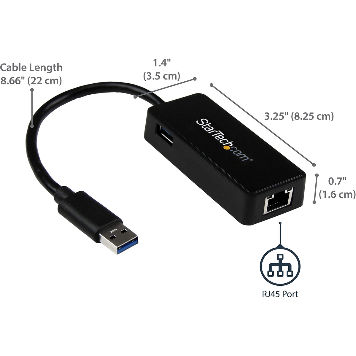 StarTech Ethernet Adapter, USB 3.0 to RJ45, NIC (USB31000SPTB)