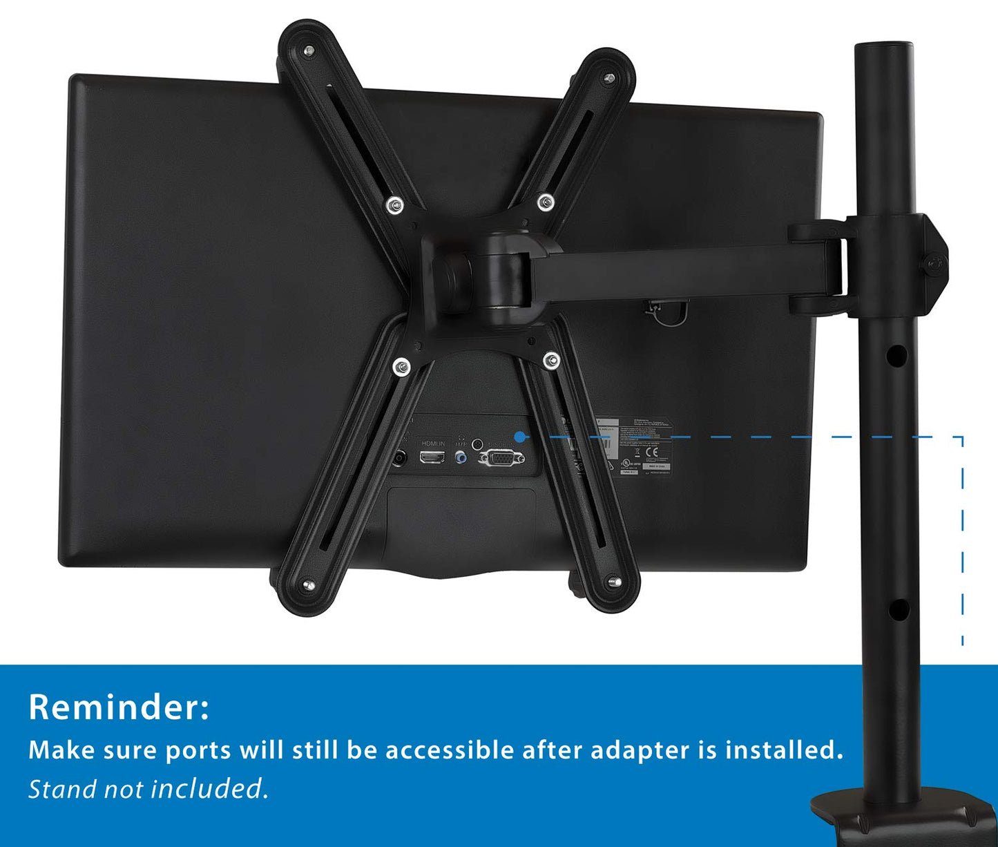 Mount-It! Non-VESA Monitor Mount Adapter Kit - Universal VESA Mount Adapter for 13-27 Inch LCD LED Screens, Converts to 75x75 & 100x100, Heavy Duty